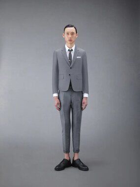 THOM BROWNE Grey 100% Wool Classic Twill 2 Piece Suit, Size 2/M